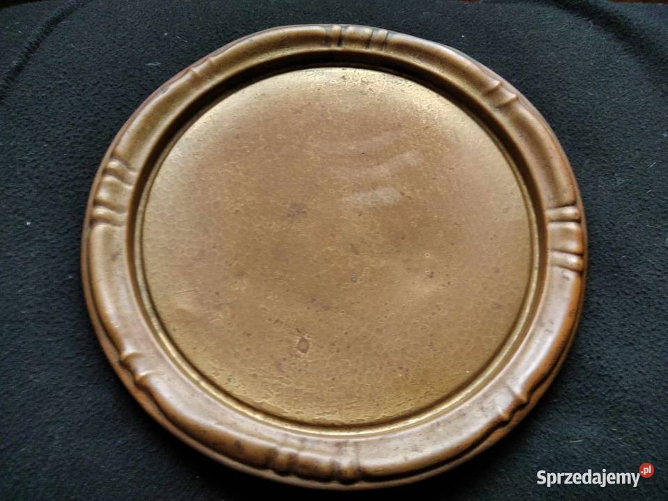 Stara miedziana taca patera talerz ozdobny Antykwariat