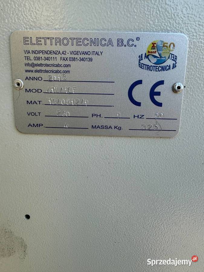 Elettrotecnica 417 1CF CE Formowarka pięty Łaskarzew sprzedam