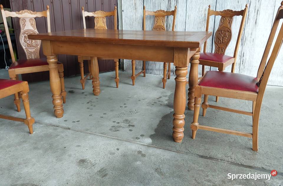 zestaw stylowy stół z krzesłami