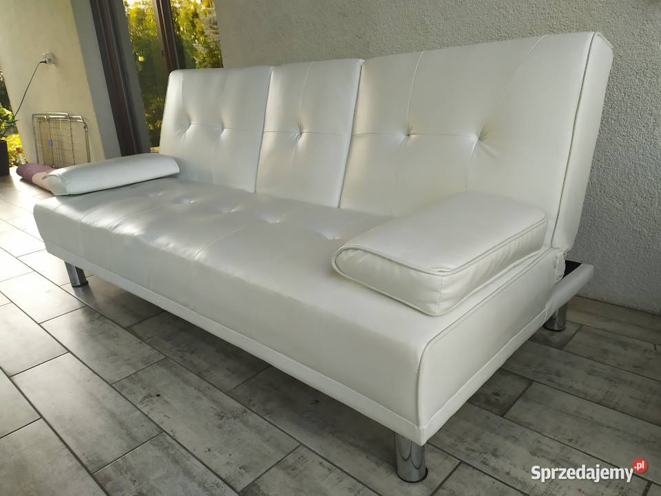 Kanapa sofa rozkładana ze stolikiem ekoskóra 90cm