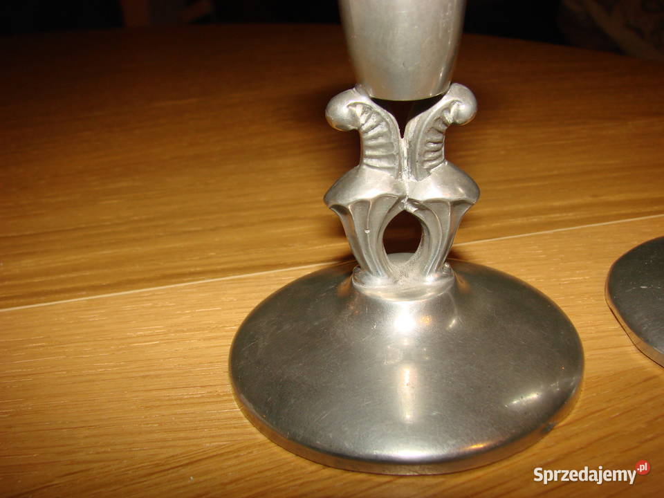 Svensk Tenn małe cynowe świeczniki Pruszcz Gdański