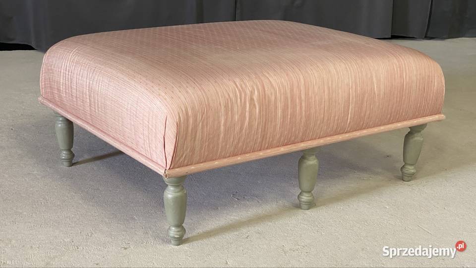 Podnóżek pufa na toczonych nogach vintage 35cm Budno