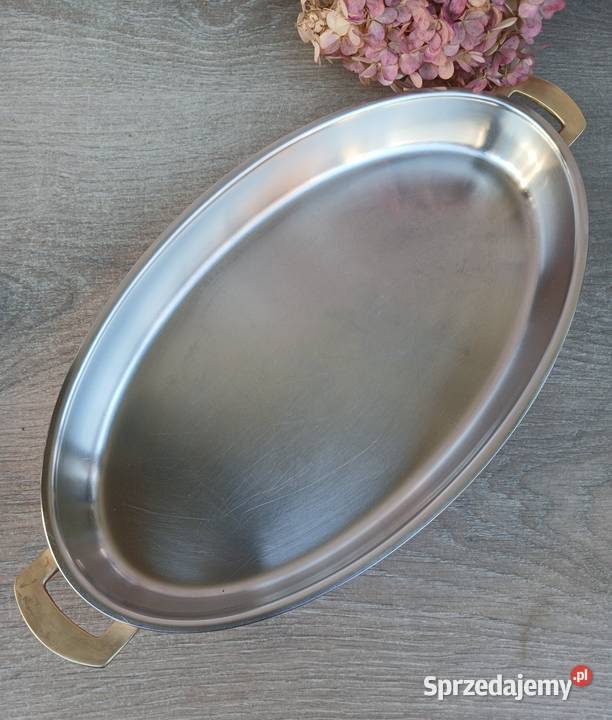 Duża miedziana patelnia do serwowania grube dno Patelnie i woki Warszawa