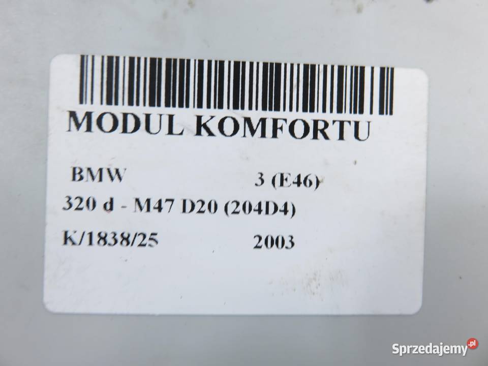 MODUŁ KOMFORTU BMW 3 E46 6932368 Skrzynki bezpieczników sprzedam