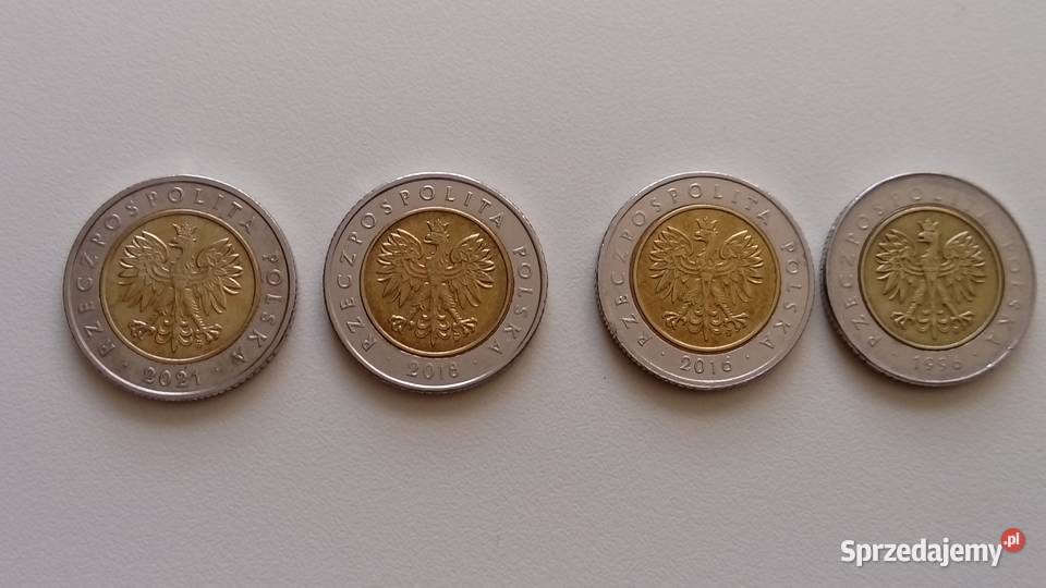 Zestaw monet 5 2021 2018 2016 1996 r Mosina