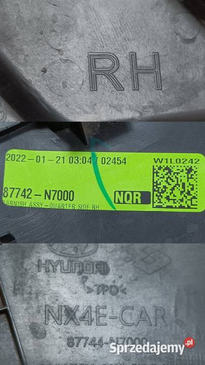 HYUNDAI TUCSON IV LISTWA NAKŁADKA BŁOTNIKA PRAWY Listwy i nakładki sprzedam
