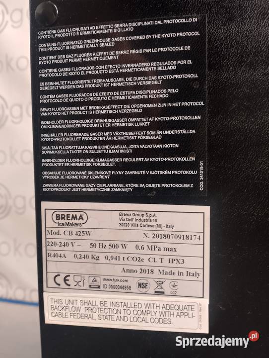 Kostkarka natryskowa Brema 46 872461CB 425W Wrocław sprzedam