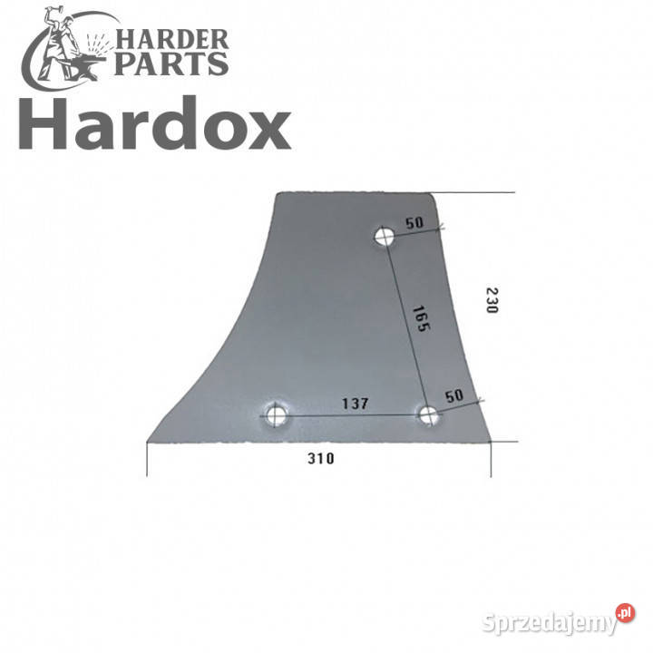 Pierś HARDOX 900205L części do pługa NIEMEYER Suwałki