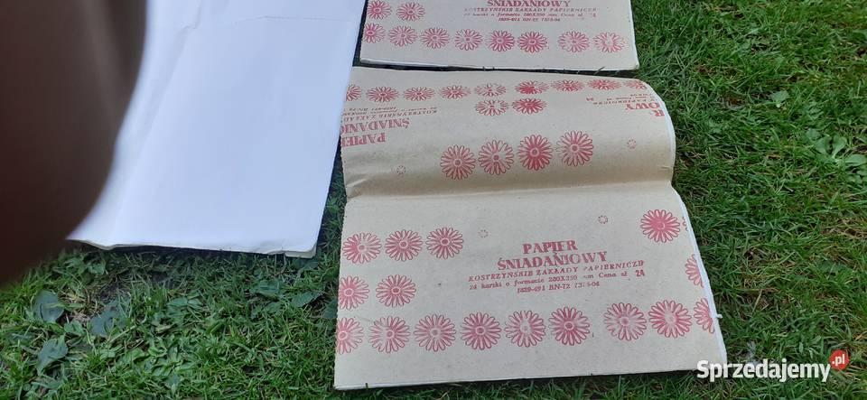 Papier śniadaniowy retro vinted PRL Kostrzyńskie Tuszkowo