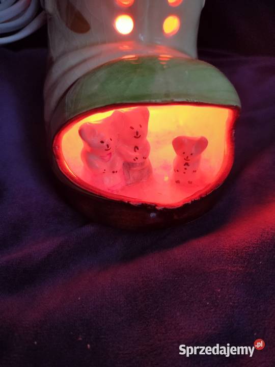 Stara śliczna lampka nocna but trzy misie Pozostałe Choszczno