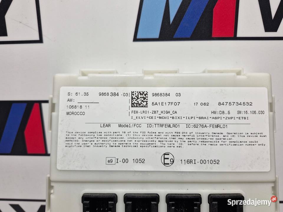 BMW F30 F31 MODUŁ STEROWNIK KOMFORTU FEM LIFT sprzedam