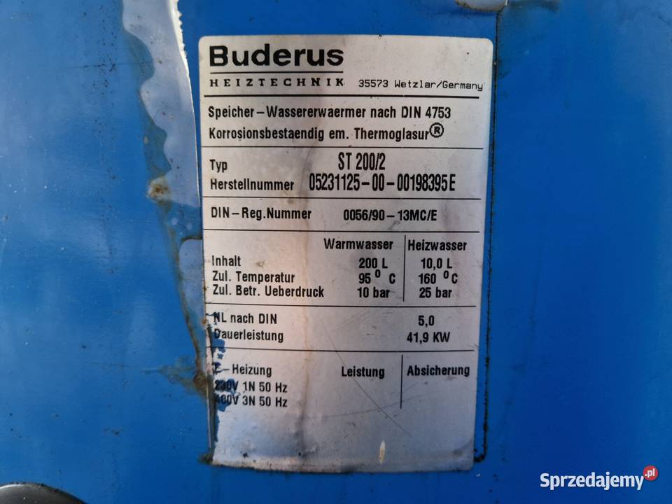Zasobnik Buderus bufor boiler 200 L cwu kolektor sprzedam