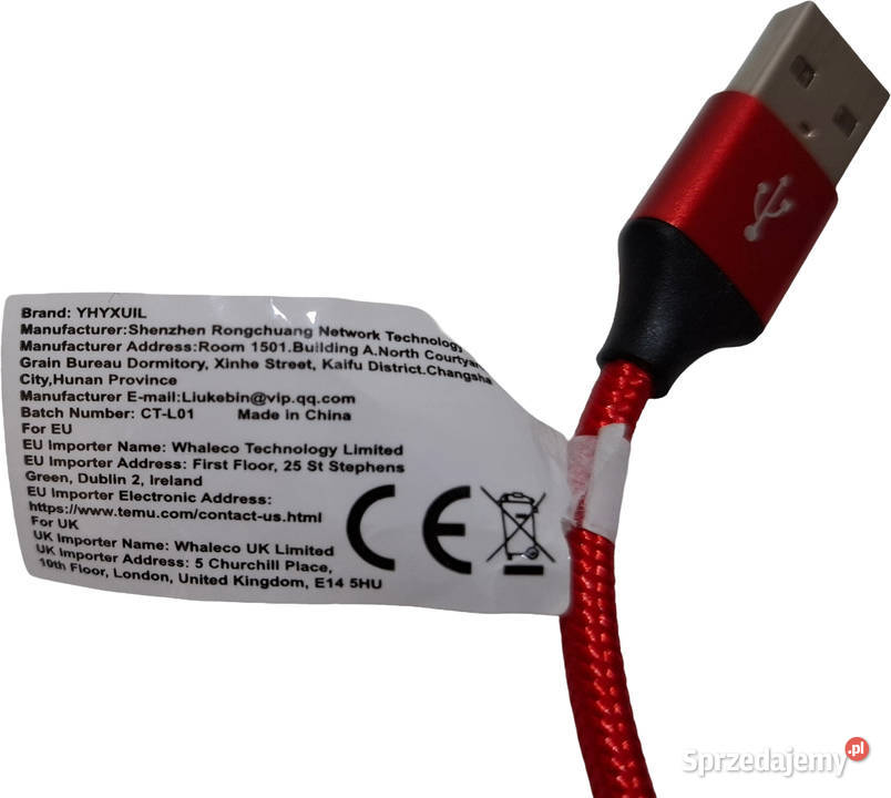 Kabel USB USBC 100 Yhyxuil czerwony Elektro śląskie Czeladź