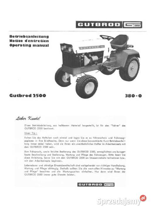 Gutbrod 2500 instrukcja naprawy ciągnik Kielce sprzedam