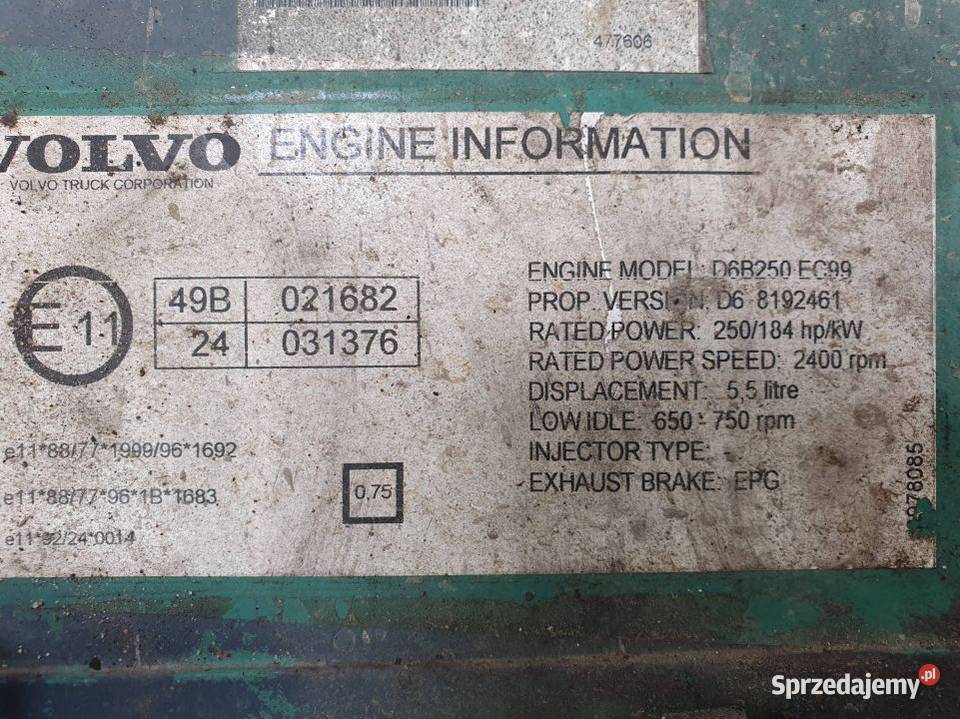 KOMPUTER SILNIKA ECU VOLVO FL 619 20412508 kujawsko-pomorskie Lipno sprzedam