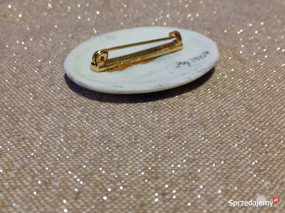 Broszka Porcelanowa Ceramiczna Vintage