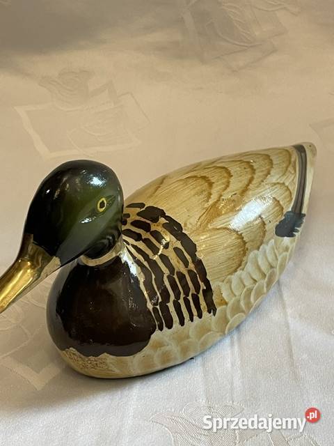 Mosiężna kaczka elegancka figurka dekoracyjna Kraków