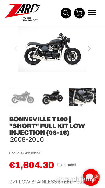 Układ wydechowy ZARD Triumph Bonneville T100 Warszawa