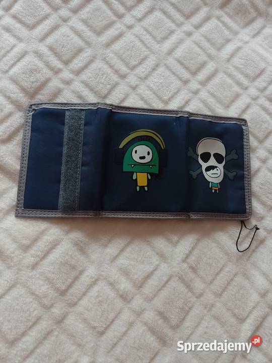 Granatowy Portfel z Londynu czaszka Top Vintage Kraków