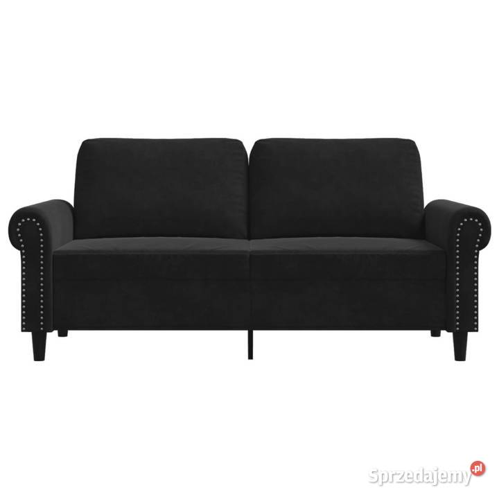 Sofa 2osobowa czarna 140 tapicerowana aksamitem Warszawa