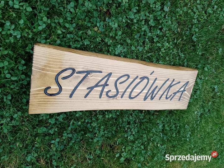Szyld drewniany na altanę domek z drewna plac małopolskie Kraków