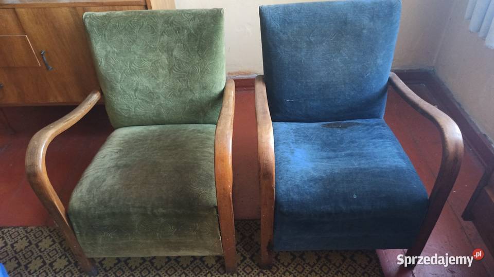 Dwa retro fotele w stylu Art Deco Wieluń