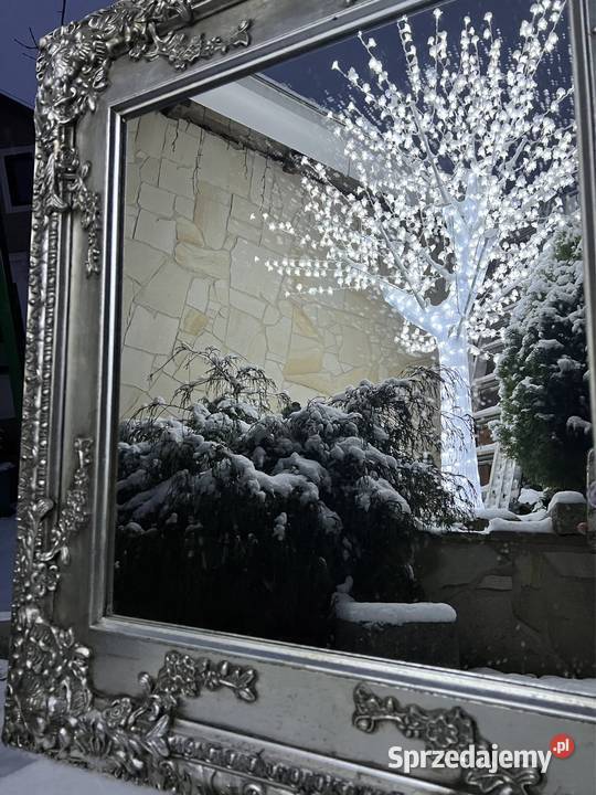 Stare lustro drewniana rzeźbiona rama oksydowane Bystrzyca Kłodzka