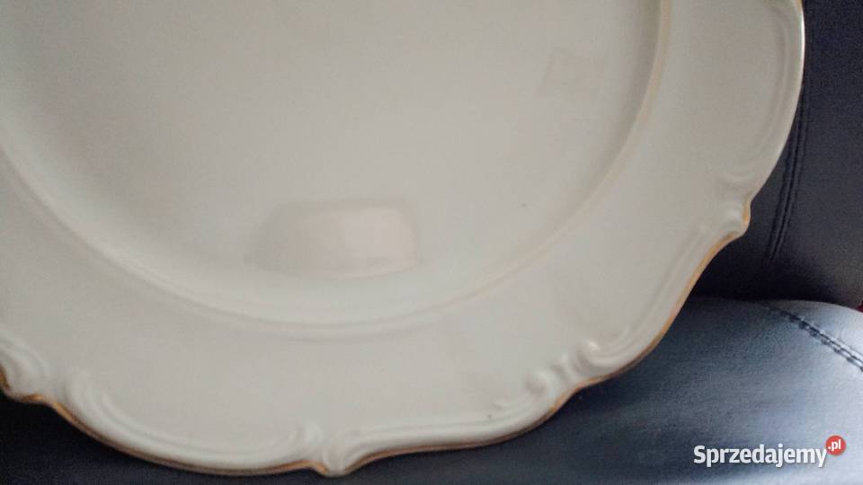 Duży biały talerz Wałbrzych Porcelana i szkło kujawsko-pomorskie Nakło nad Notecią