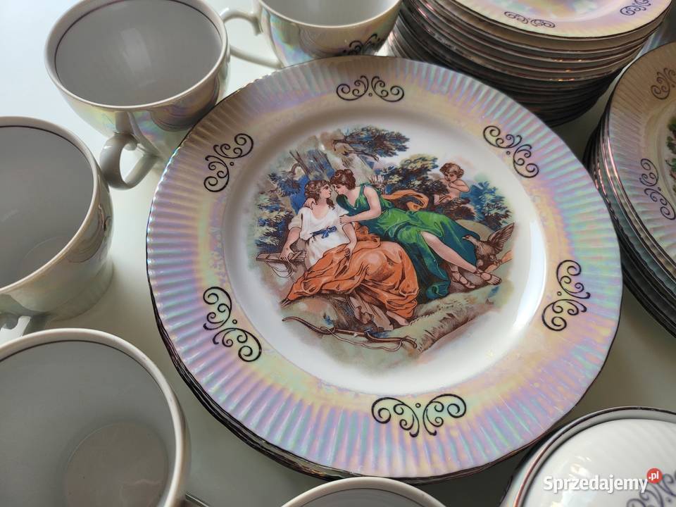 Przepiękny serwis kawowy 12 osób Jlmenau Porcelana i szkło Komorów
