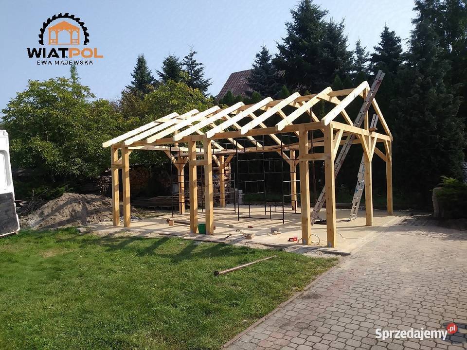 Wiata drewniana garażowa 7 x 5 śląskie Rybnik