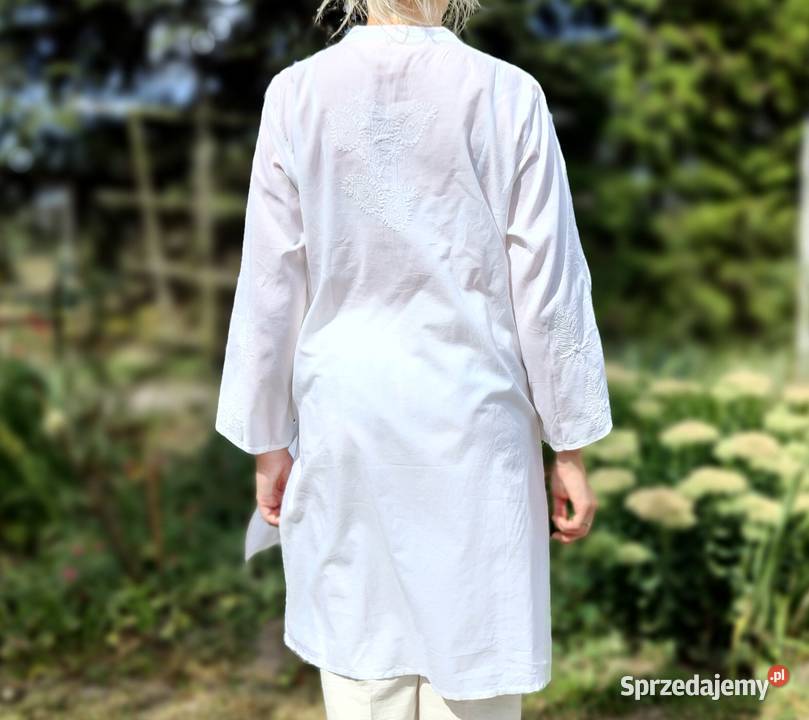 2 Biała tunika bawełniana M 38 haftowana haft Szczecin sprzedam