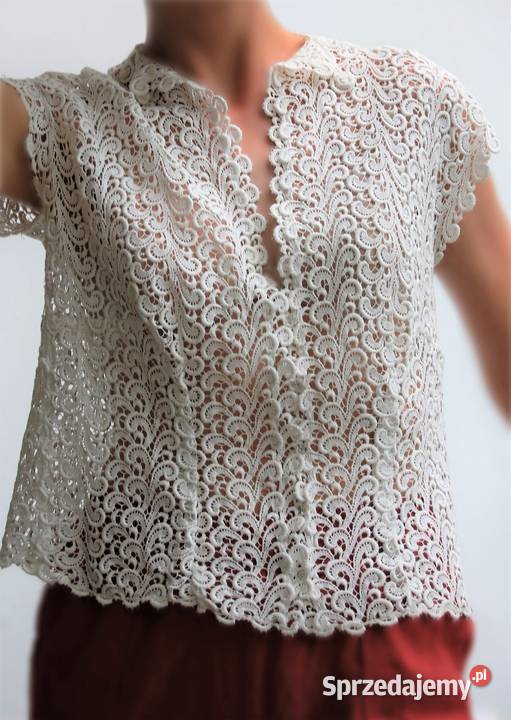 Bluzka koronkowa biała bolero M L bawełna Lublin sprzedam