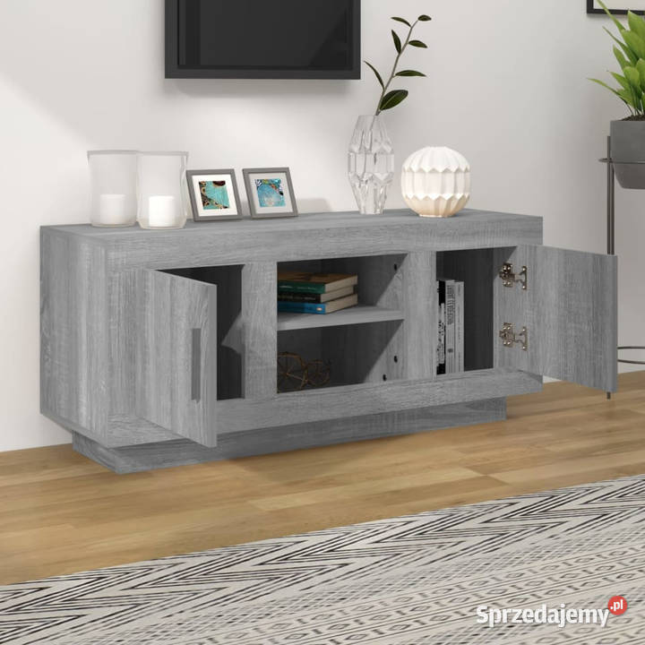 Szafka pod telewizor szary dąb sonoma 102x35x45