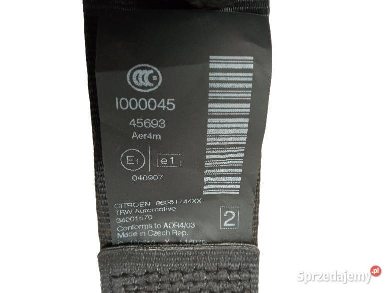 PAS BEZPIECZEŃSTWA LEWY PRAWY TYŁ KPL III X7 Rok produkcji 2010