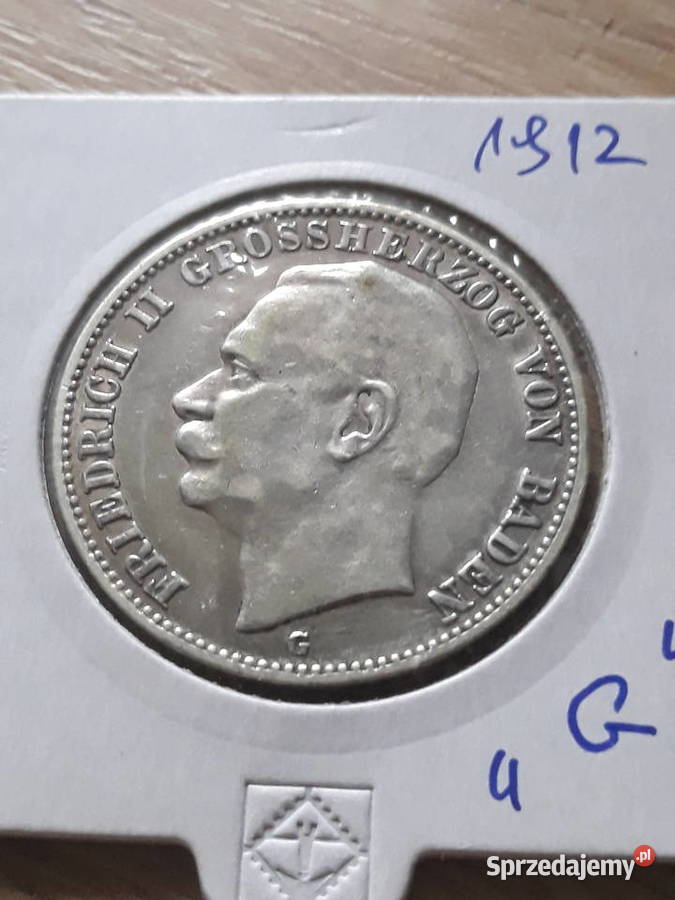 3 Marki Fryderyk II Badenia 1912 rmen G