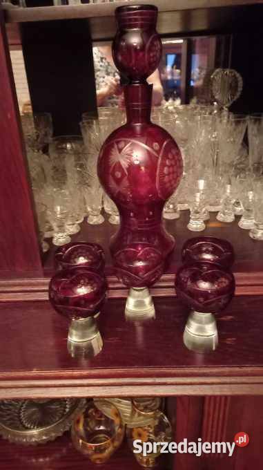 Stara zastawa karafka I kieliszki Warszawa