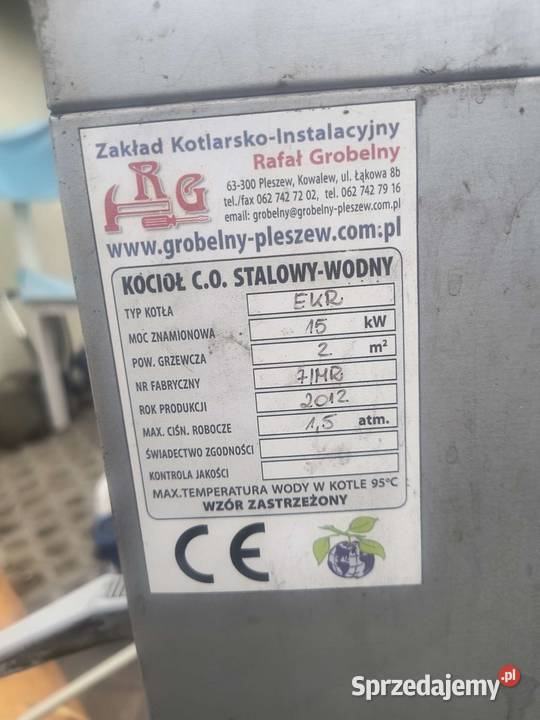 Kocioł ekogroszek 15kw Szembekowo sprzedam