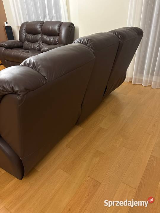 Komplet wypoczynkowy skóra sofa 32 220cm Łódź