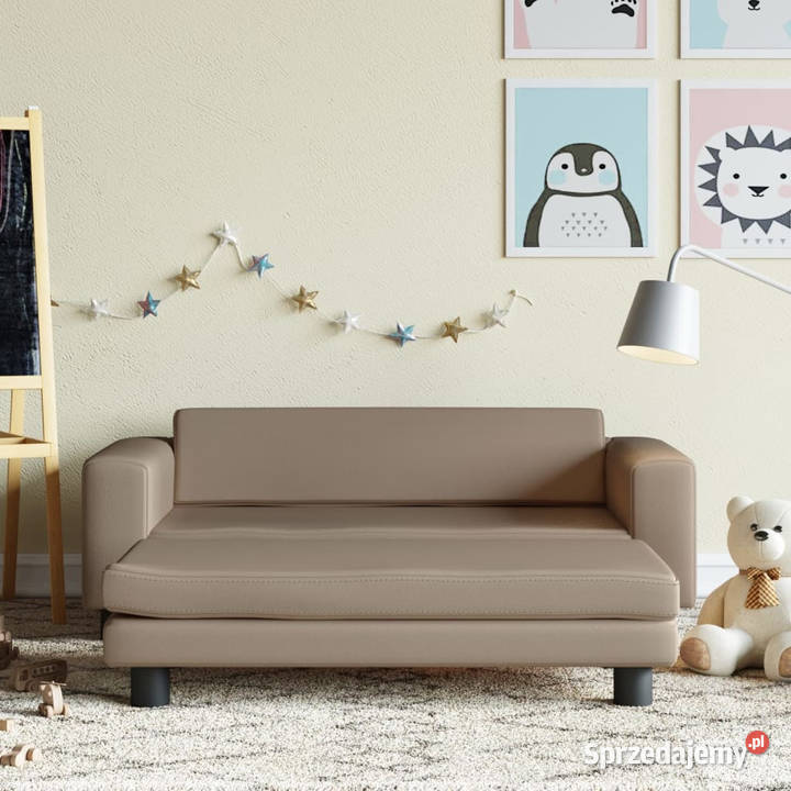 Sofa dziecięca z podnóżkiem cappuccino 100x50x30 mazowieckie