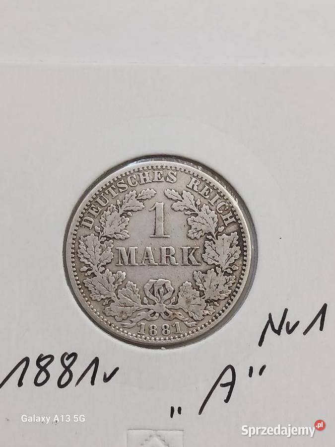 1 Marka Prusy 1881 r 1 mennica A Konin