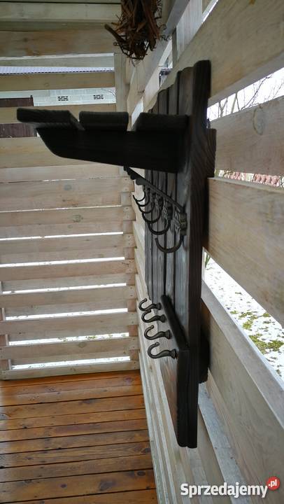 Wieszak drewniany vintage rustykalny loft ogniem 24cm Krasów