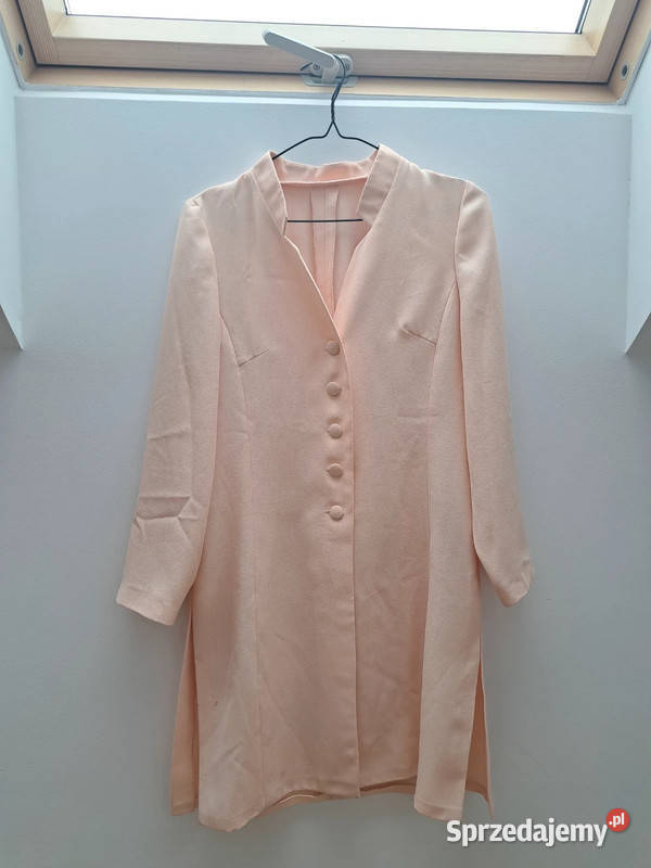 Brzoskwiniowa marynarka handmade SM z ozdobnymi Marynarki i żakiety Trąbki Wielkie