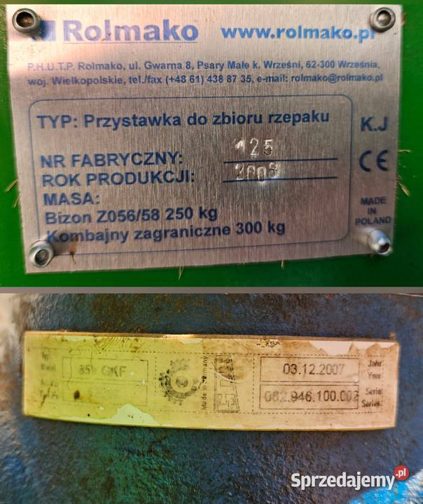 Stół do rzepaku Rolmako do hedera John Deere 316 Opatów