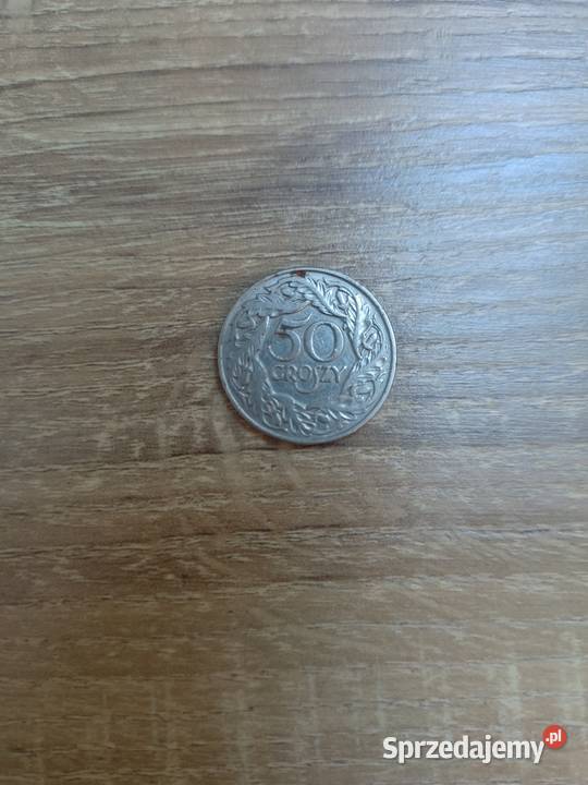 Moneta 50 groszy 1923 r Nikiel II RP Szybka śląskie Cisiec