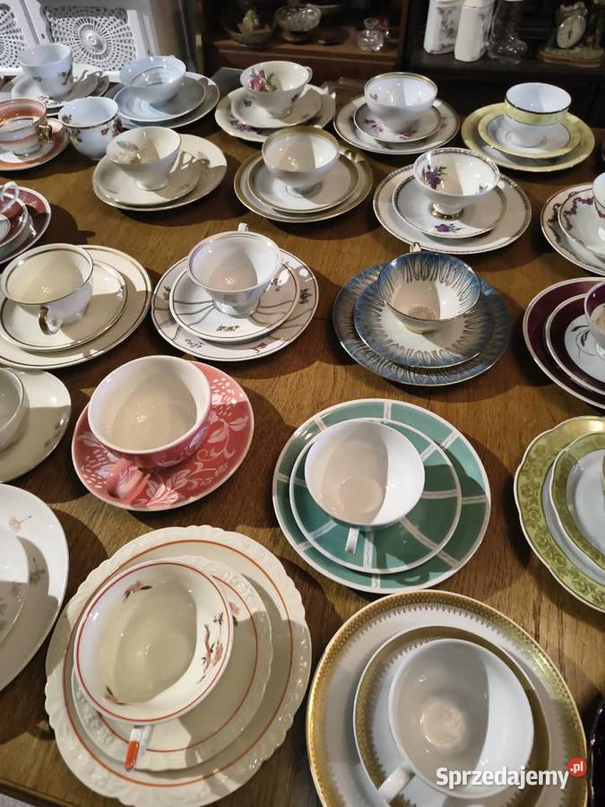 Duża kolekcja filiżanek porcelanowych vintage sprzedam