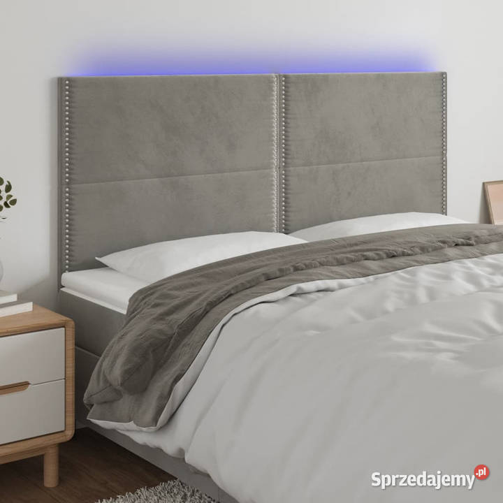 Zagłówek do łóżka z LED jasnoszary 160x5x118128 Warszawa sprzedam
