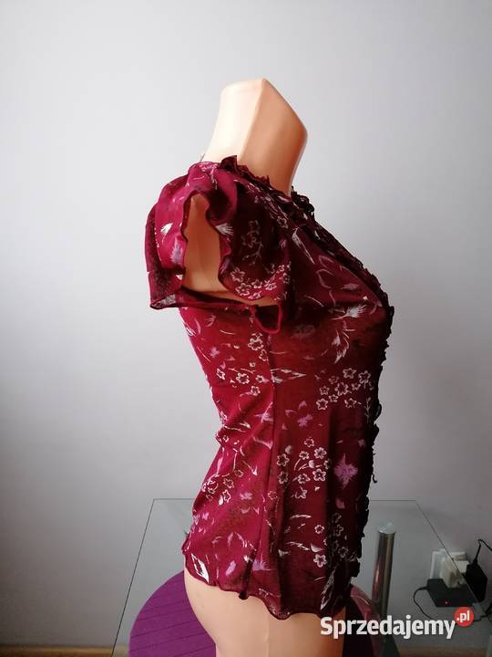 NOWA WIŚNIOWA BLUZKA Z SIATECZKI RXL Łódź