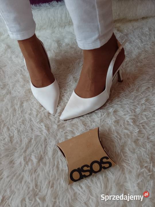 40 ASOS Design Kremowe czółenka z odkrytą piętą sprzedam