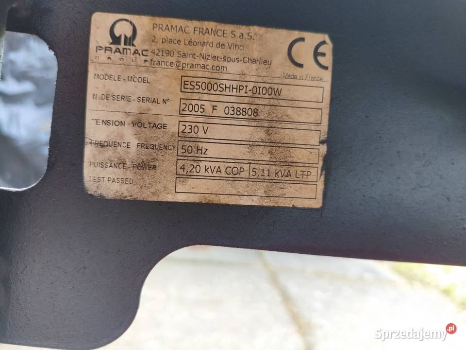 Agregat prądotwórczy Pramac ES5000 silnik Honda Łask
