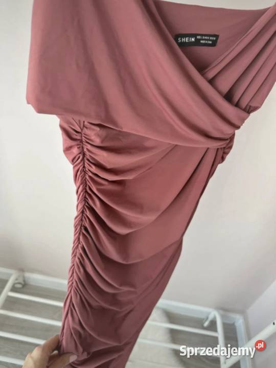 Shein sukienka długa maxi L 40 12 bordowa wesele lubelskie